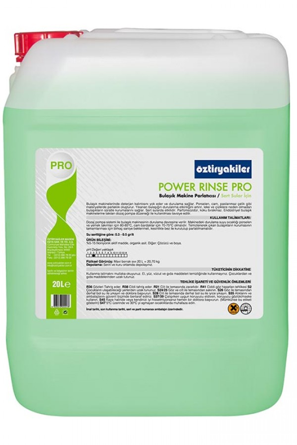 Öztiryakiler Power Rinse Pro Bulaşık Makinesi Parlatıcısı, 20 L