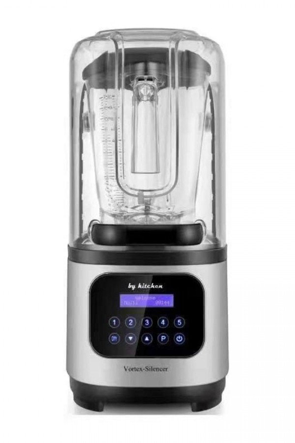 By Kitchen Vortex Silencer Gürültü Önleyici Kapaklı Dijital Bar Blender, 2 L, 1800 W, Gri